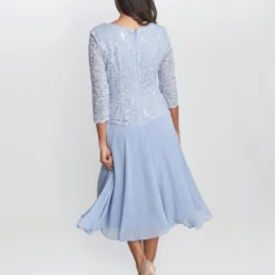 Rona Midi-Length Dress With Lace Bodice & Chiffon Skirt -Cheap My Dreamy Dress Store rona midi length dress with lace bodice chiffon skirt p19755 147580 image