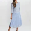 Rona Midi-Length Dress With Lace Bodice & Chiffon Skirt