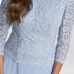 Rona Midi-Length Dress With Lace Bodice & Chiffon Skirt -Cheap My Dreamy Dress Store rona midi length dress with lace bodice chiffon skirt p19755 147583 image