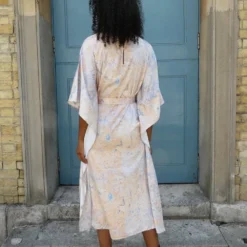 Ruby Marble Print Midi Dress With Drape Sleeve -Cheap My Dreamy Dress Store ruby marble print midi dress with drape sleeve p15506 128204 image