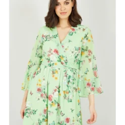 Yumi Sage Green Oriental Butterfly High Wrap Dress 10 Yumi Sage Green Oriental Butterfly High Wrap Dress -Cheap My Dreamy Dress Store sage green oriental butterfly high wrap dress p10523 102260 image