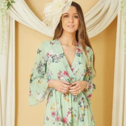 Yumi Sage Green Oriental Butterfly High Wrap Dress 13 Yumi Sage Green Oriental Butterfly High Wrap Dress -Cheap My Dreamy Dress Store sage green oriental butterfly high wrap dress p10523 110511 image