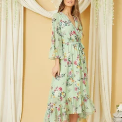 Yumi Sage Green Oriental Butterfly High Wrap Dress 12 Yumi Sage Green Oriental Butterfly High Wrap Dress -Cheap My Dreamy Dress Store sage green oriental butterfly high wrap dress p10523 110512 image