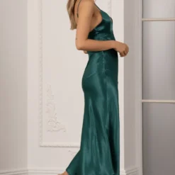 Satin Cami Midi Dress With Split Front -Cheap My Dreamy Dress Store satin cami midi dress with split front p14186 122382 image