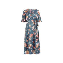 Yumi Teal Floral Kimono Wrap Dress 8 Yumi Teal Floral Kimono Wrap Dress -Cheap My Dreamy Dress Store teal floral kimono wrap dress p7998 69114 image