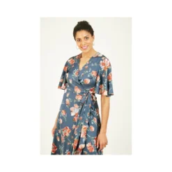 Yumi Teal Floral Kimono Wrap Dress 6 Yumi Teal Floral Kimono Wrap Dress -Cheap My Dreamy Dress Store teal floral kimono wrap dress p7998 69115 image