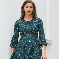 Teal Floral Print Dress -Cheap My Dreamy Dress Store teal floral print dress p19607 146869 image