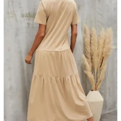 Tiered Midi Oversized Tshirt Dress -Cheap My Dreamy Dress Store tiered midi oversized tshirt dress p14234 122257 image