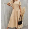 Tiered Midi Oversized Tshirt Dress