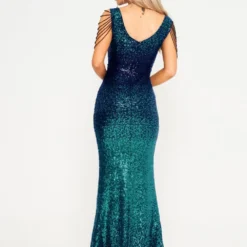 Two-Tone Green & Navy Jewelled Sleeve Sequin Maxi Dress -Cheap My Dreamy Dress Store two tone green navy jewelled sleeve sequin maxi dress p14016 120842 image