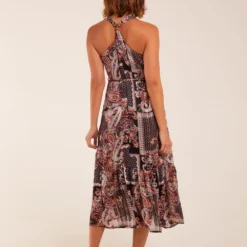 V Front Sleeveless Paisley Midi Dress With Detailed Straps -Cheap My Dreamy Dress Store v front sleeveless paisley midi dress with detailed straps p23468 163306 image