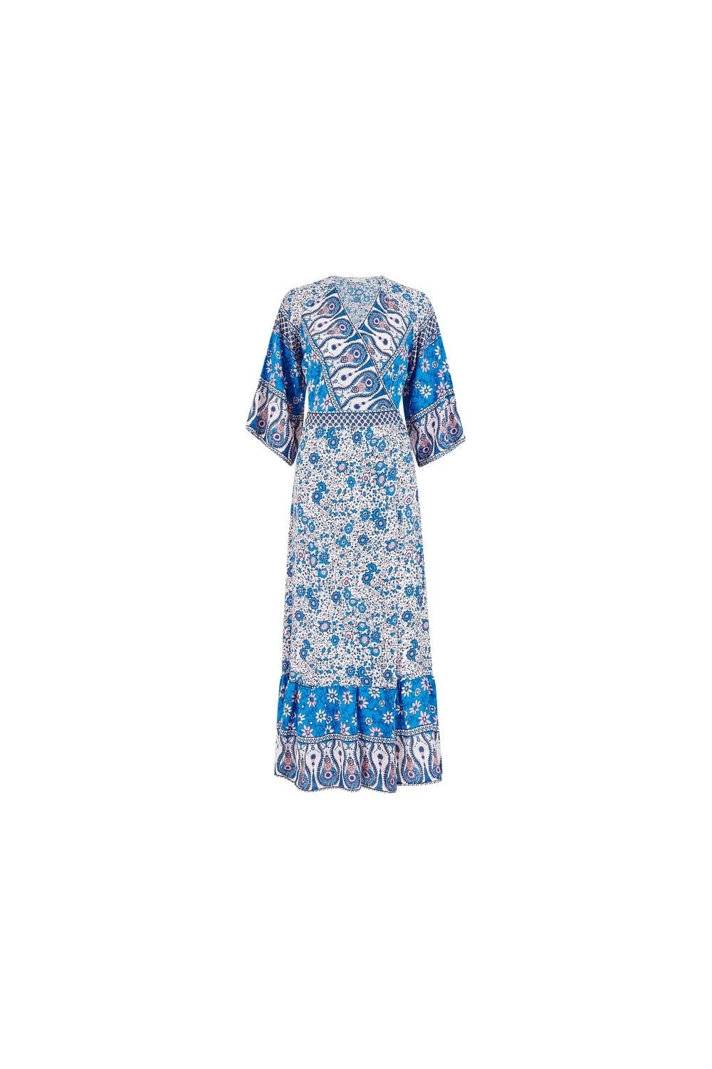 Yumi V Neck Floral Casual Maxi Dress 5 Yumi V Neck Floral Casual Maxi Dress - Image 5