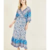 Yumi V Neck Floral Casual Maxi Dress