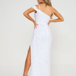 White One Strap Shoulder Maxi Dress -Cheap My Dreamy Dress Store white one strap shoulder maxi dress p14030 120931 image