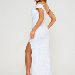 White One Strap Shoulder Maxi Dress -Cheap My Dreamy Dress Store white one strap shoulder maxi dress p14030 120932 image