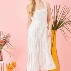 Yumi White Striped Maxi Dress -Cheap My Dreamy Dress Store white striped maxi dress p8337 110472 image