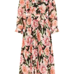 Yumi Black Rose Print Pleated Midi Dress -Cheap My Dreamy Dress Store yumi black rose print pleated midi dress p14971 125639 image