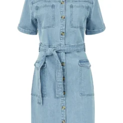 Yumi Blue Stretch Denim Utility Shirt Dress 8 Yumi Blue Stretch Denim Utility Shirt Dress -Cheap My Dreamy Dress Store yumi blue stretch denim utility shirt dress p10409 110871 image