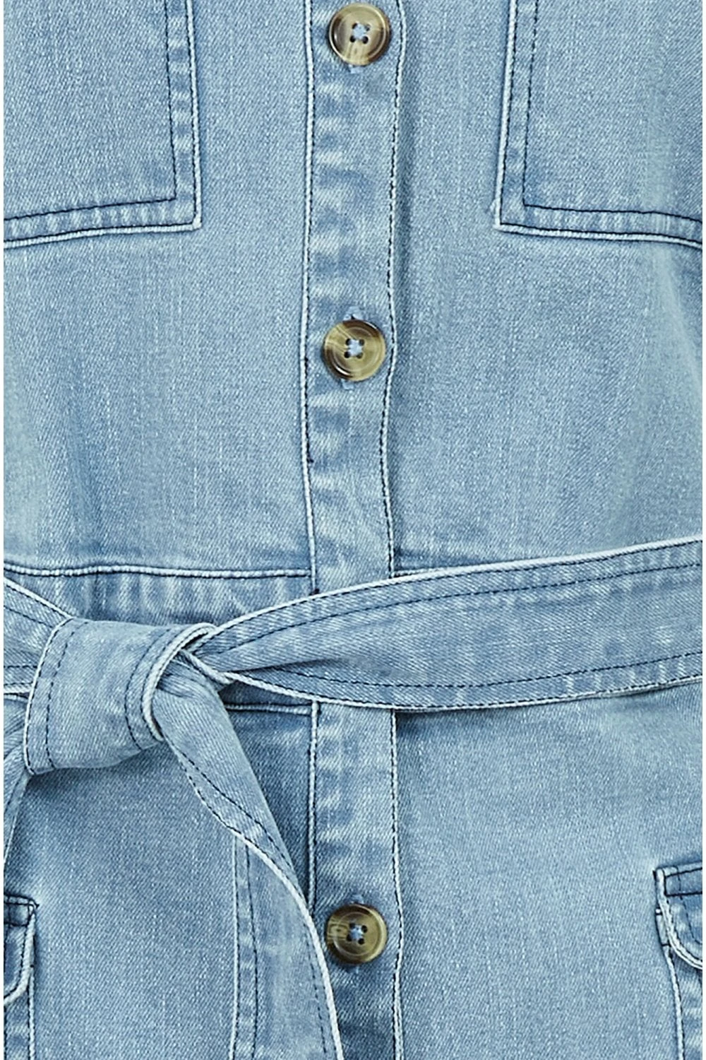 Yumi Blue Stretch Denim Utility Shirt Dress 5 Yumi Blue Stretch Denim Utility Shirt Dress - Image 5