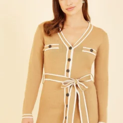 Cheap My Dreamy Dress Store -Cheap My Dreamy Dress Store yumi camel knitted shirt dress with contrast border p16350 132313 image