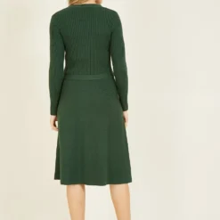 Yumi Dark Green Knitted Skater Dress -Cheap My Dreamy Dress Store yumi dark green knitted skater dress p10860 108774 image