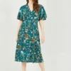 Yumi Green Animal Kingdom Print Midi Dress