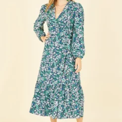 Yumi Green Daisy Print Wrap Midi Dress With Long Sleeves 11 Yumi Green Daisy Print Wrap Midi Dress With Long Sleeves -Cheap My Dreamy Dress Store yumi green daisy print wrap midi dress with long sleeves p19287 145314 image