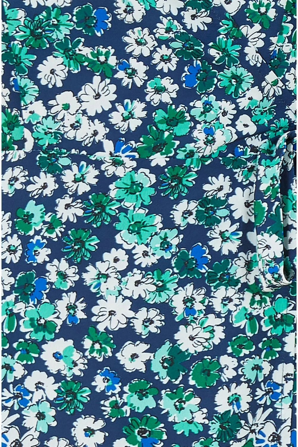 Yumi Green Daisy Print Wrap Midi Dress With Long Sleeves 7 Yumi Green Daisy Print Wrap Midi Dress With Long Sleeves - Image 7