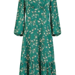 Yumi Green Pebble Print Long Sleeve Midi Dress -Cheap My Dreamy Dress Store yumi green pebble print long sleeve midi dress p16049 130255 image