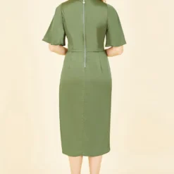 Yumi Green Satin Tie Detail Midi Dress -Cheap My Dreamy Dress Store yumi green satin tie detail midi dress p18990 144014 image