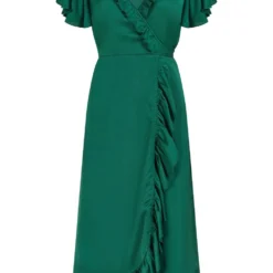 Yumi Green Satin Wrap Midi Dress -Cheap My Dreamy Dress Store yumi green satin wrap midi dress p14906 126652 image