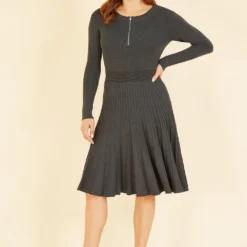 Yumi Grey Knitted Pleated Skater Dress With Zip 8 Yumi Grey Knitted Pleated Skater Dress With Zip -Cheap My Dreamy Dress Store yumi grey knitted pleated skater dress with zip p16277 132036 image