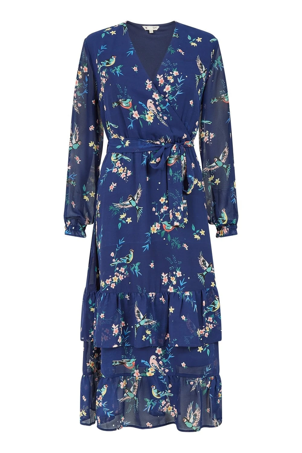 Yumi Navy Botanical Bird Print Gypsy Dress 6 Yumi Navy Botanical Bird Print Gypsy Dress - Image 6