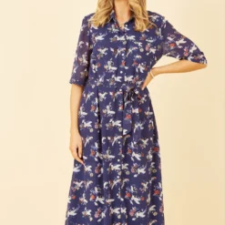 Yumi Navy Crane Print Midi Shirt Dress 7 Yumi Navy Crane Print Midi Shirt Dress -Cheap My Dreamy Dress Store yumi navy crane print midi shirt dress p19294 145356 image