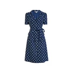 Yumi Navy Spotted Retro Shirt Dress -Cheap My Dreamy Dress Store yumi navy spotted retro shirt dress p12001 110921 image