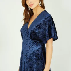 Cheap My Dreamy Dress Store -Cheap My Dreamy Dress Store yumi navy velvet kimono midi dress p15002 125724 image