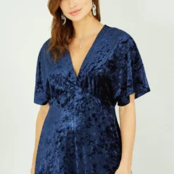 Yumi Navy Velvet Kimono Midi Dress -Cheap My Dreamy Dress Store yumi navy velvet kimono midi dress p15002 125726 image