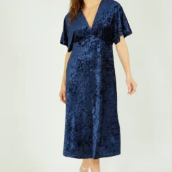 Yumi Navy Velvet Kimono Midi Dress -Cheap My Dreamy Dress Store yumi navy velvet kimono midi dress p15002 125727 image