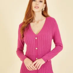 Cheap My Dreamy Dress Store -Cheap My Dreamy Dress Store yumi pink knitted button down shirt dress p16312 132193 image