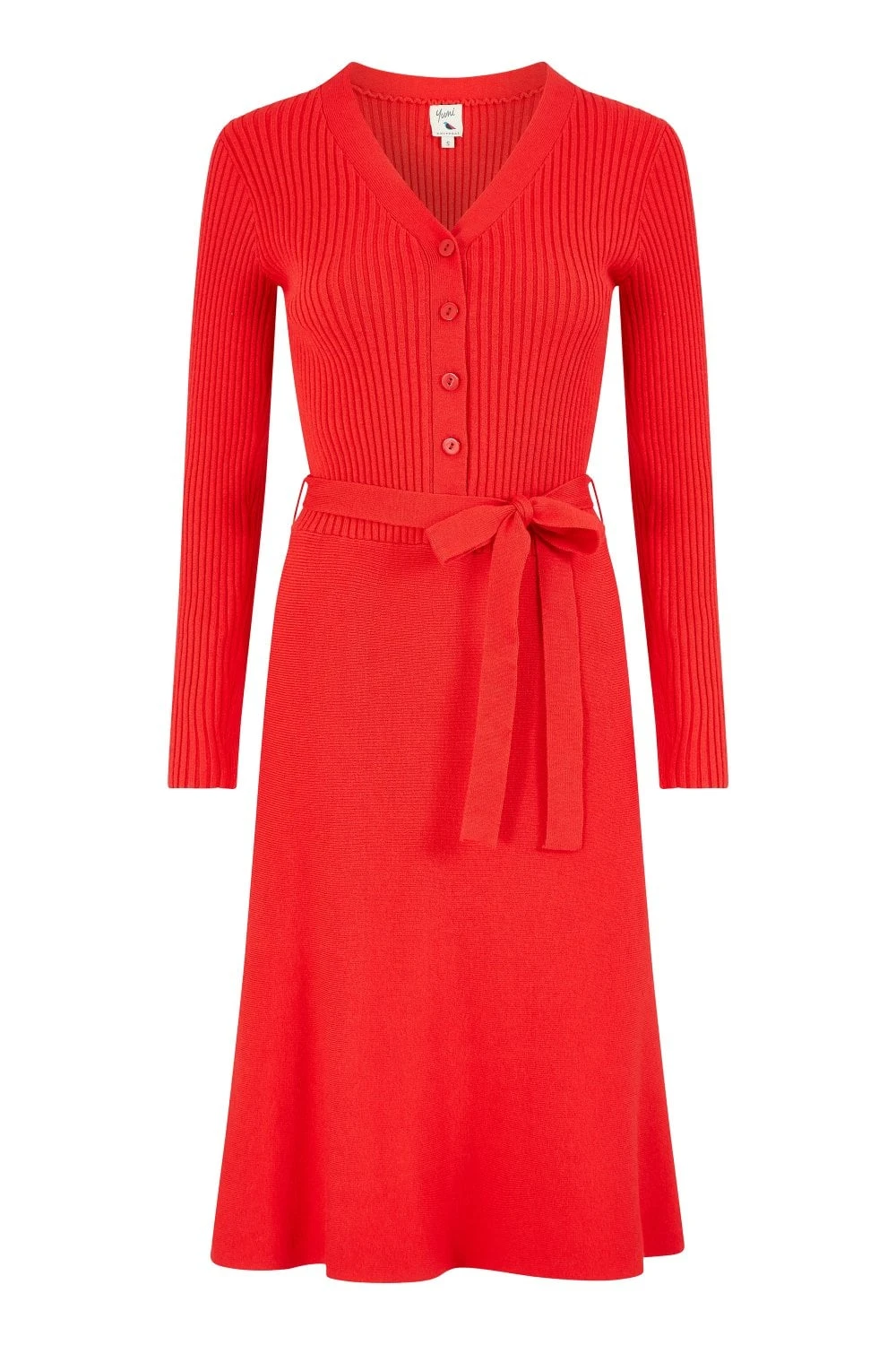 Yumi Red Knitted Skater Dress 6 Yumi Red Knitted Skater Dress - Image 6