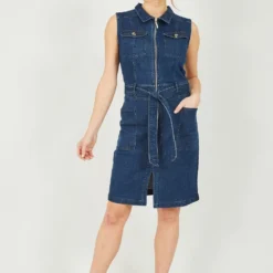Yumi Sleeveless Denim Stretch Utility Dress 8 Yumi Sleeveless Denim Stretch Utility Dress -Cheap My Dreamy Dress Store yumi sleeveless denim stretch utility dress p10232 110875 image