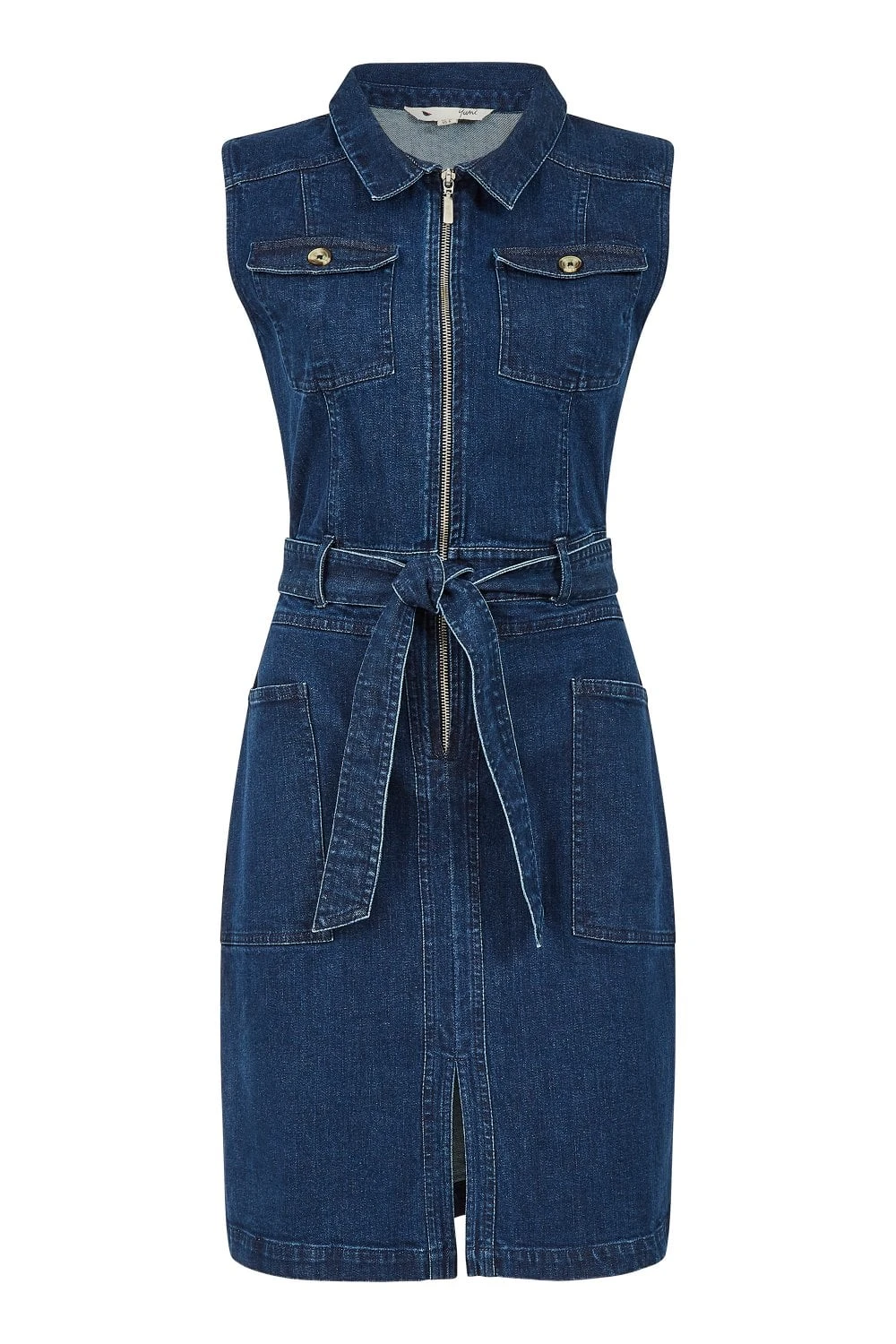 Yumi Sleeveless Denim Stretch Utility Dress 5 Yumi Sleeveless Denim Stretch Utility Dress - Image 5