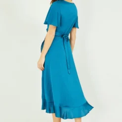 Yumi Teal Satin Wrap Midi Dress -Cheap My Dreamy Dress Store yumi teal satin wrap midi dress p14907 126643 image