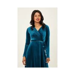 Cheap My Dreamy Dress Store -Cheap My Dreamy Dress Store yumi teal velvet wrap dress p6675 62921 image