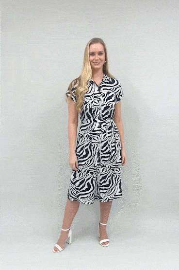 Yumi Zebra Print Shirt Dress 2 Yumi Zebra Print Shirt Dress - Image 2