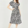Yumi Zebra Print Shirt Dress