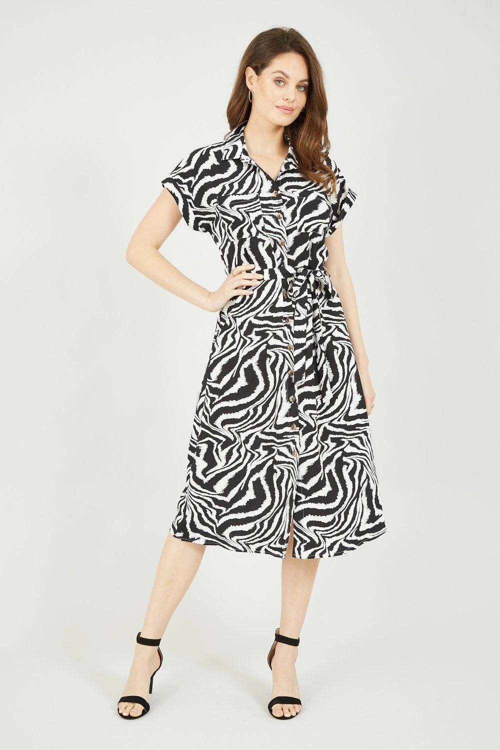 Yumi Zebra Print Shirt Dress 1 Yumi Zebra Print Shirt Dress