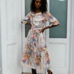 Zoe Multi Print Midi Dress